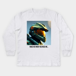 Halo game quotes - Master chief - Spartan 117 - WQ01-v4 Kids Long Sleeve T-Shirt